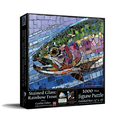 1000 pc Stained Glass Rainbow Trout Puzzle