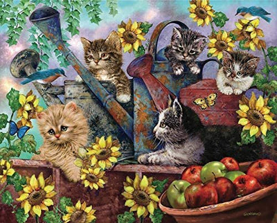 Puzzles with Hart "Sunflower Kittens" by Bob Girodano 1000 Pieces
