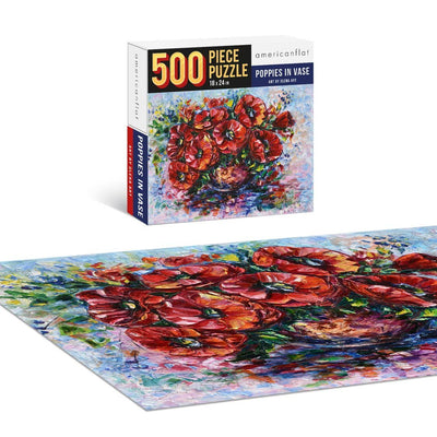 americanflat Poppies in Vase by Olena Art Puzzle 500 pc