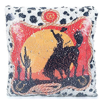 Western Cowboy / Sunset Sequin Pillow
