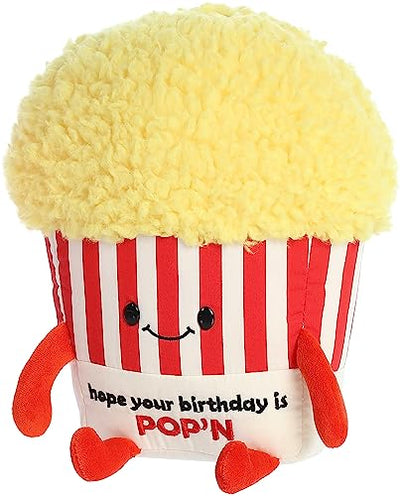 Aurora® Witty JUST Sayin'™ Poppin' Birthday™ Stuffed Animal - Expressive Characters - Quirky Gift Ideas - Yellow 9.5 Inches