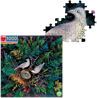 eeBoo Birds in Fern 1000 Piece Puzzle