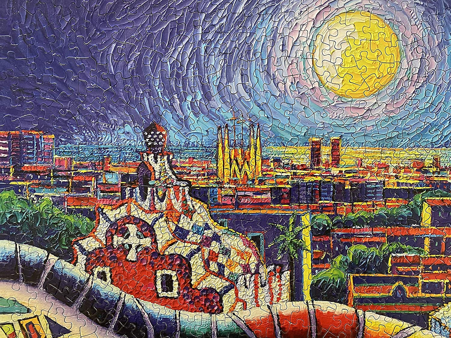 Lucky Puzzles 1000 Piece Magical Barcelona Night Puzzle