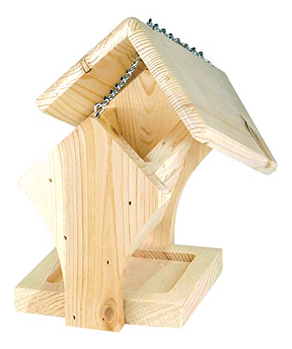 Toysmith Beetle & Bee Build & Paint A Bird Bistro - DIY Kid Art Craft Outdoor Birdhouse Kit, 5.25" x 7" x 6.5", Fully Assembled to Decorate- 4 Paints, 1 Brush, Chain for Tree Hanging, Age 3+