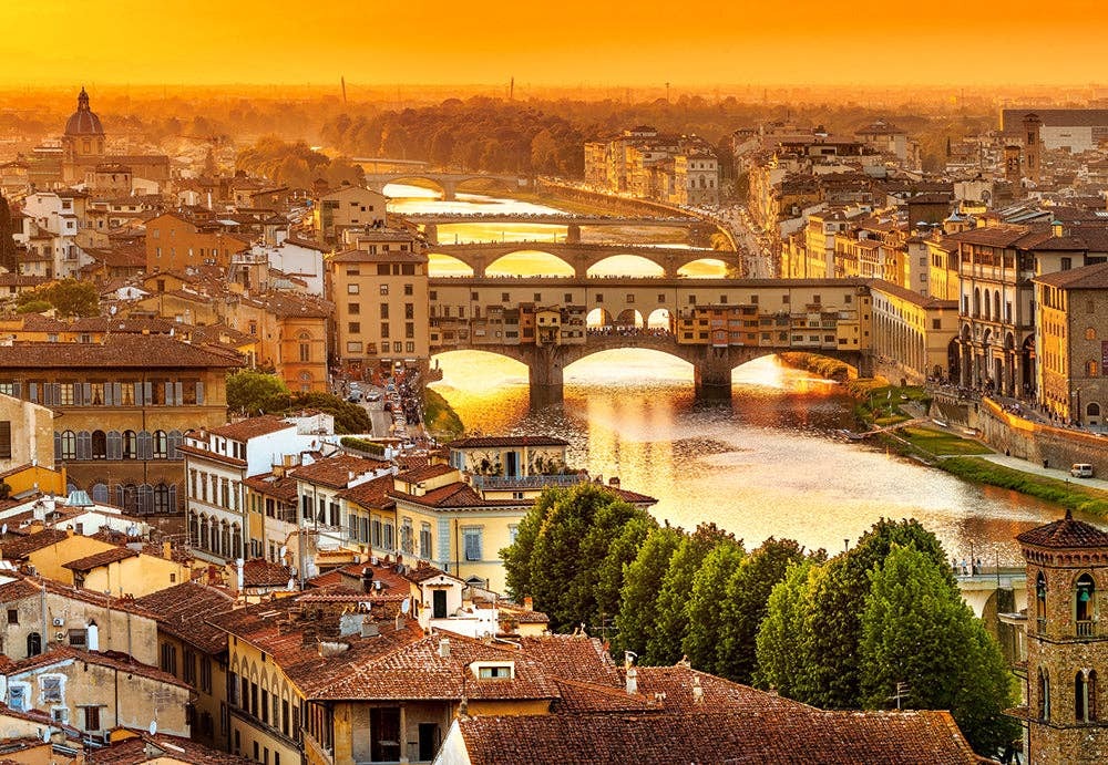 CASTORLAND by Bridge Toys - 1000 Piece Jigsaw Puzzle, Bridges of Florence, Arno, Tuscany