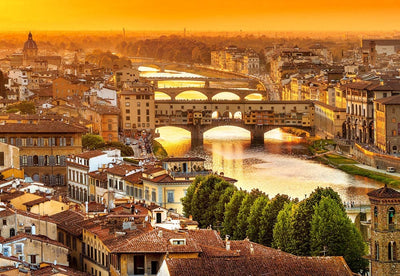 CASTORLAND by Bridge Toys - 1000 Piece Jigsaw Puzzle, Bridges of Florence, Arno, Tuscany