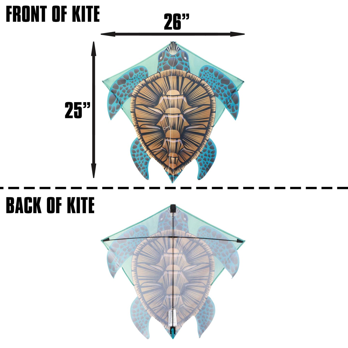 Xkites Deluxe Diamond Nylon Kite Sea Turtle 26"