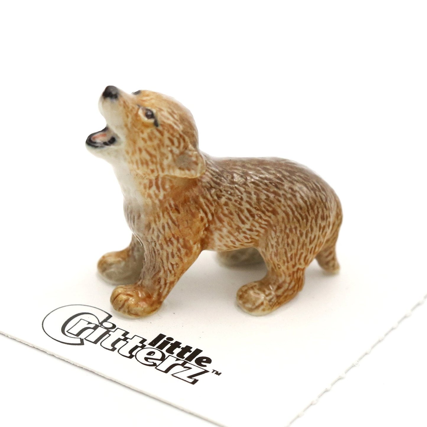 Little Critterz Coyote Pup "Howler" - Decorative Figurine Miniature Porcelain Figurine