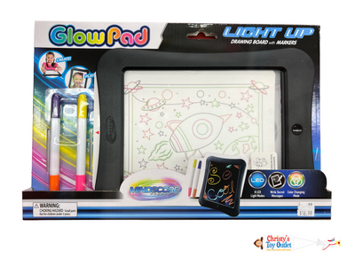 Mindscope Light Up Glow Pad Drawing Board w/ Markers