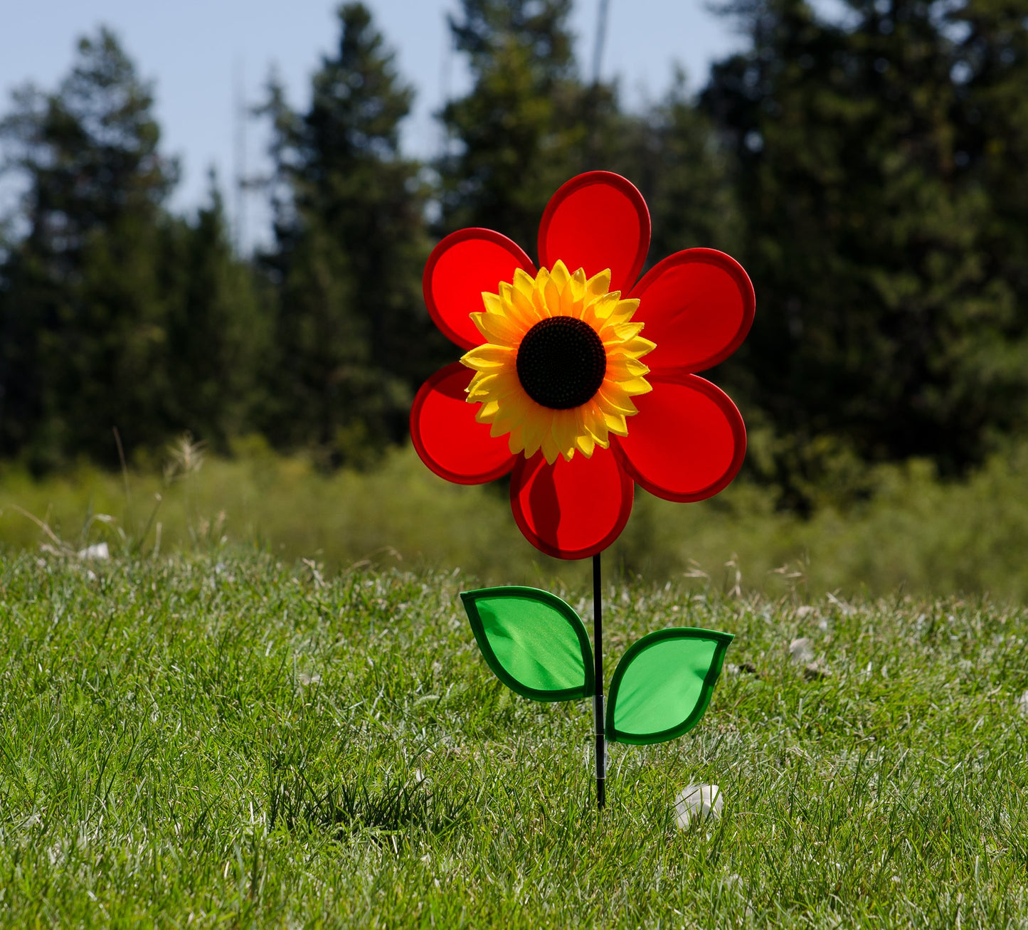 In the Breeze Sunflower Wind Spinner 12" - Red