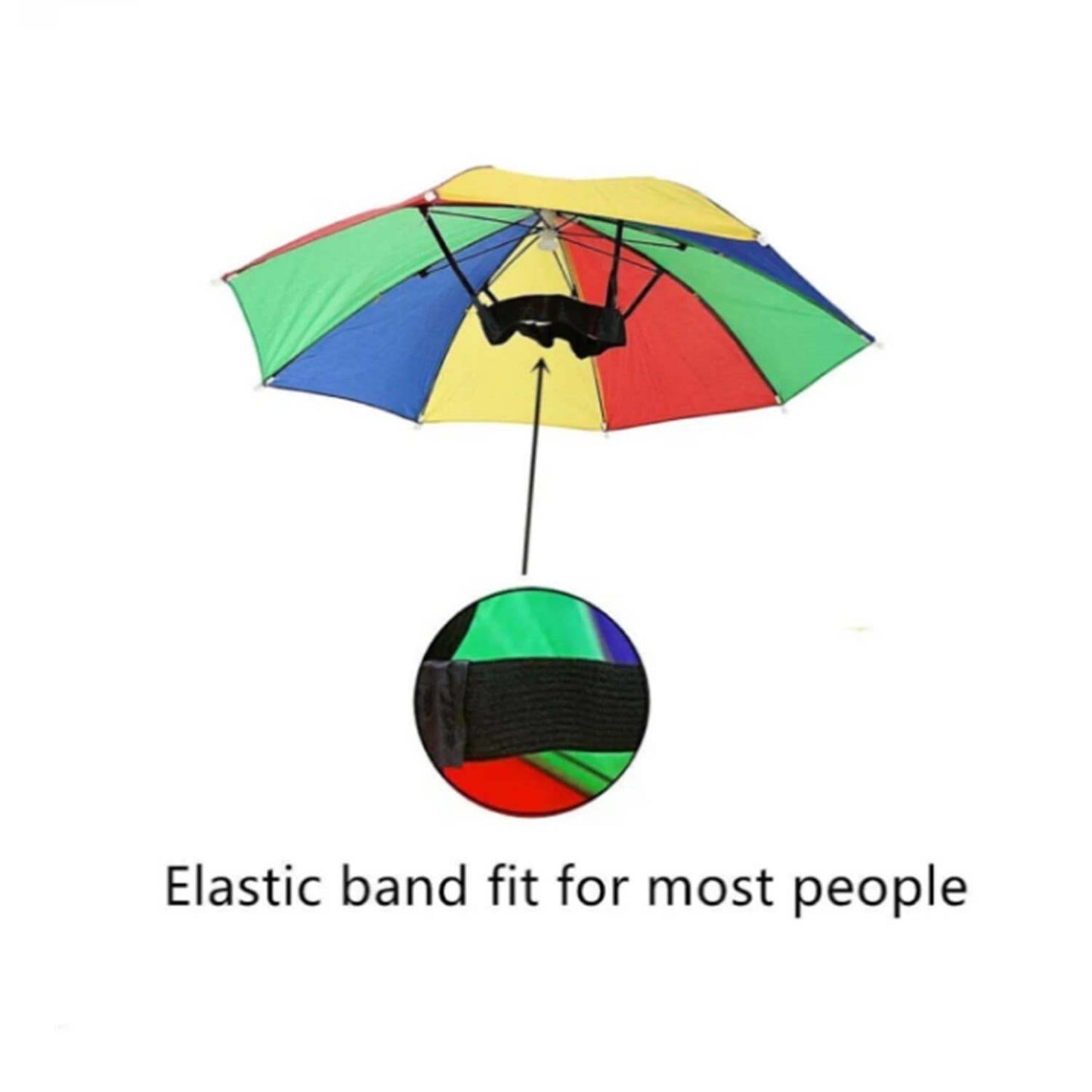 Tsyware - Umbrella Hat With Head Strap Funny Rainbow Colorful