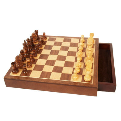 Classic Games  Collection Walnut Magnetic Chess Set