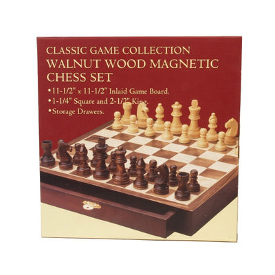 Classic Games  Collection Walnut Magnetic Chess Set