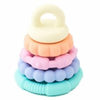 Jellystone Rainbow Stacker Silicone Teether and Toy Pastel