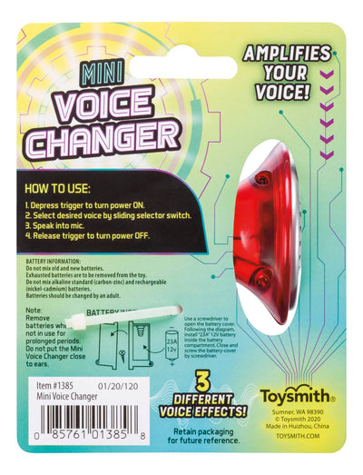 Toysmith - 3.25" Mini Voice Changer, Colors Vary, Amplifier, Megaphone