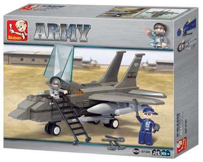 Texas Toy Distribution - Air Force Fighter Plane Building Brick Kit (142 Pcs)