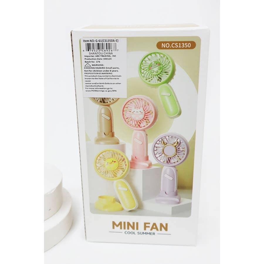 Love and Repeat - Soft Tone Animal Handheld Mini Fan: MIX COLOR / ONE