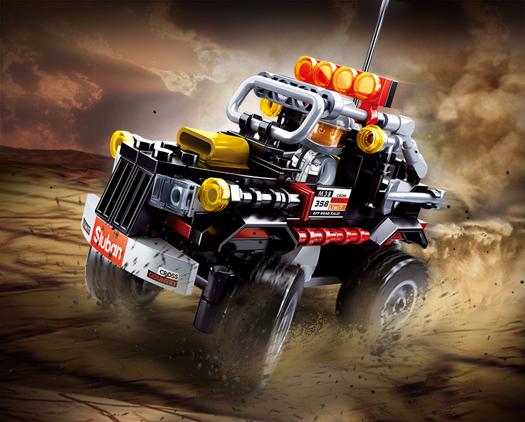 Texas Toy Distribution - Car Club Offroad Building Brick Kit, Black (158 Pcs)