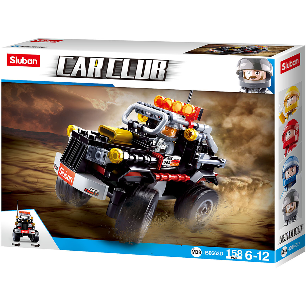 Texas Toy Distribution - Car Club Offroad Building Brick Kit, Black (158 Pcs)