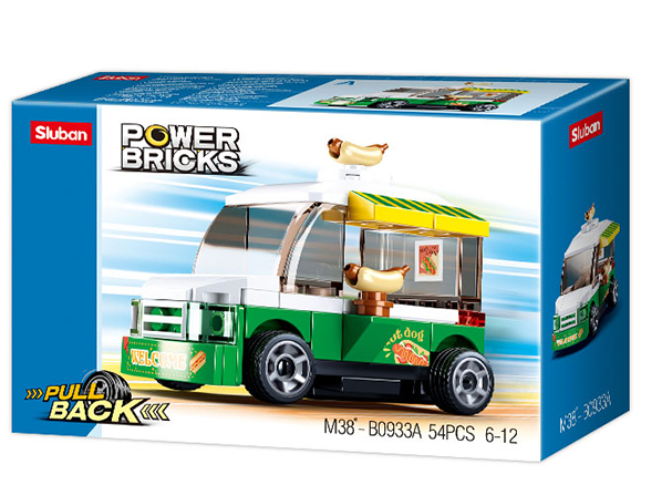Texas Toy Distribution - PowerBricks Pull-Back Building Hot Dog Truck