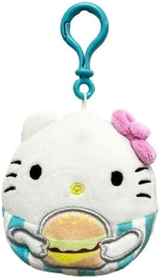 Squismallow Hello Kitty Backpack Clips 3.5" Burger