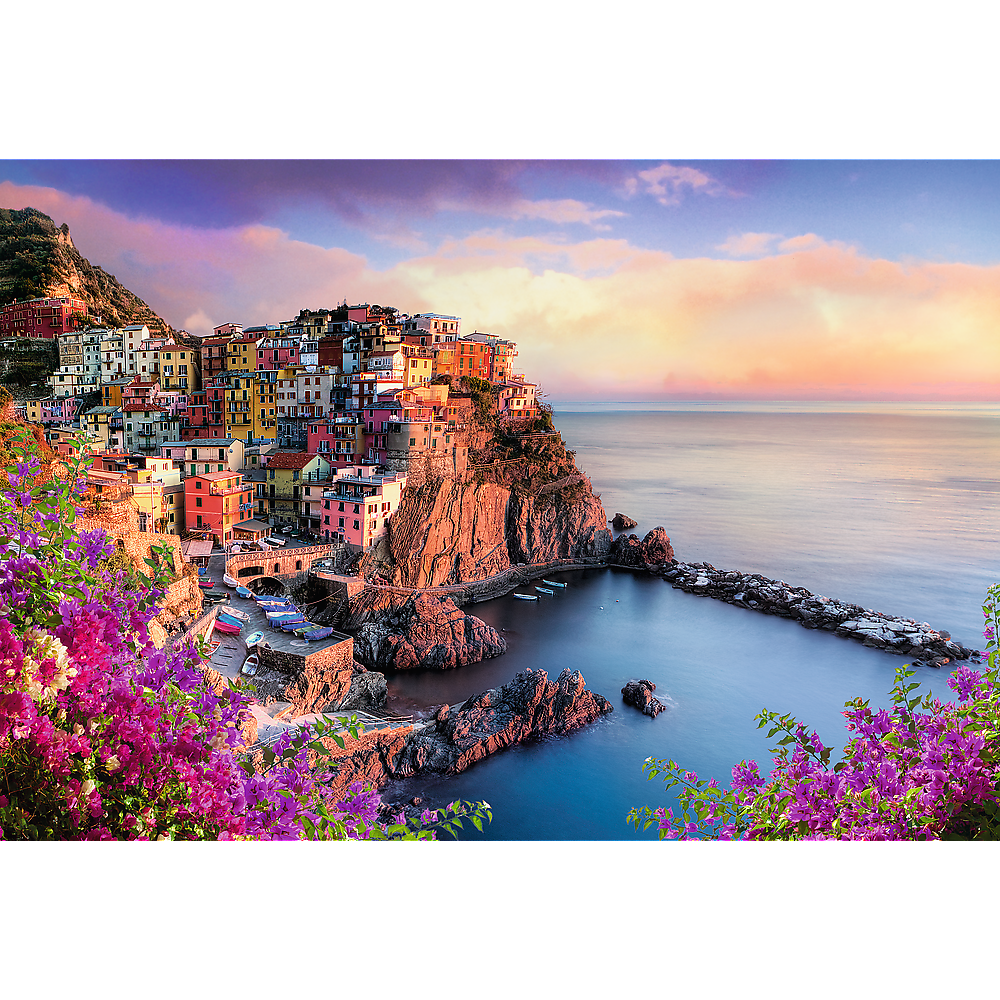 CASTORLAND by Bridge Toys - 1500 Piece Jigsaw Puzzles, View of Manarola, Ocean Paradise, Italy, Coastal City,  Adult Puzzles, Trefl 26137