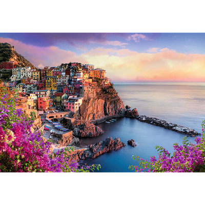 CASTORLAND by Bridge Toys - 1500 Piece Jigsaw Puzzles, View of Manarola, Ocean Paradise, Italy, Coastal City,  Adult Puzzles, Trefl 26137