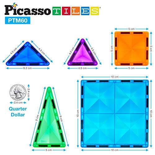 Picasso Tiles Mini Diamond 60 Piece Magnetic Tileset