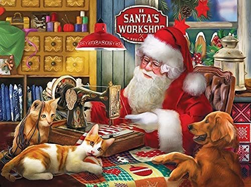 SunsOut 1000 Piece From Santa' Quilting Workshop Puzzle