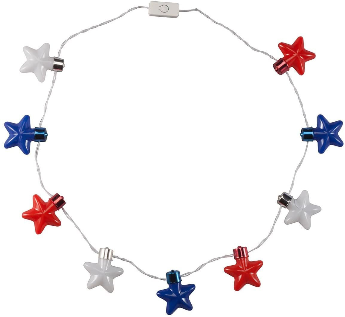 Patriot Pride JUMBO Flashing Star Necklace