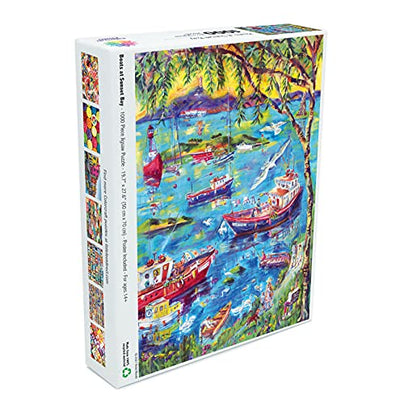 Colorcraft Boats at Sunset Bay 1000 pc Puzzle