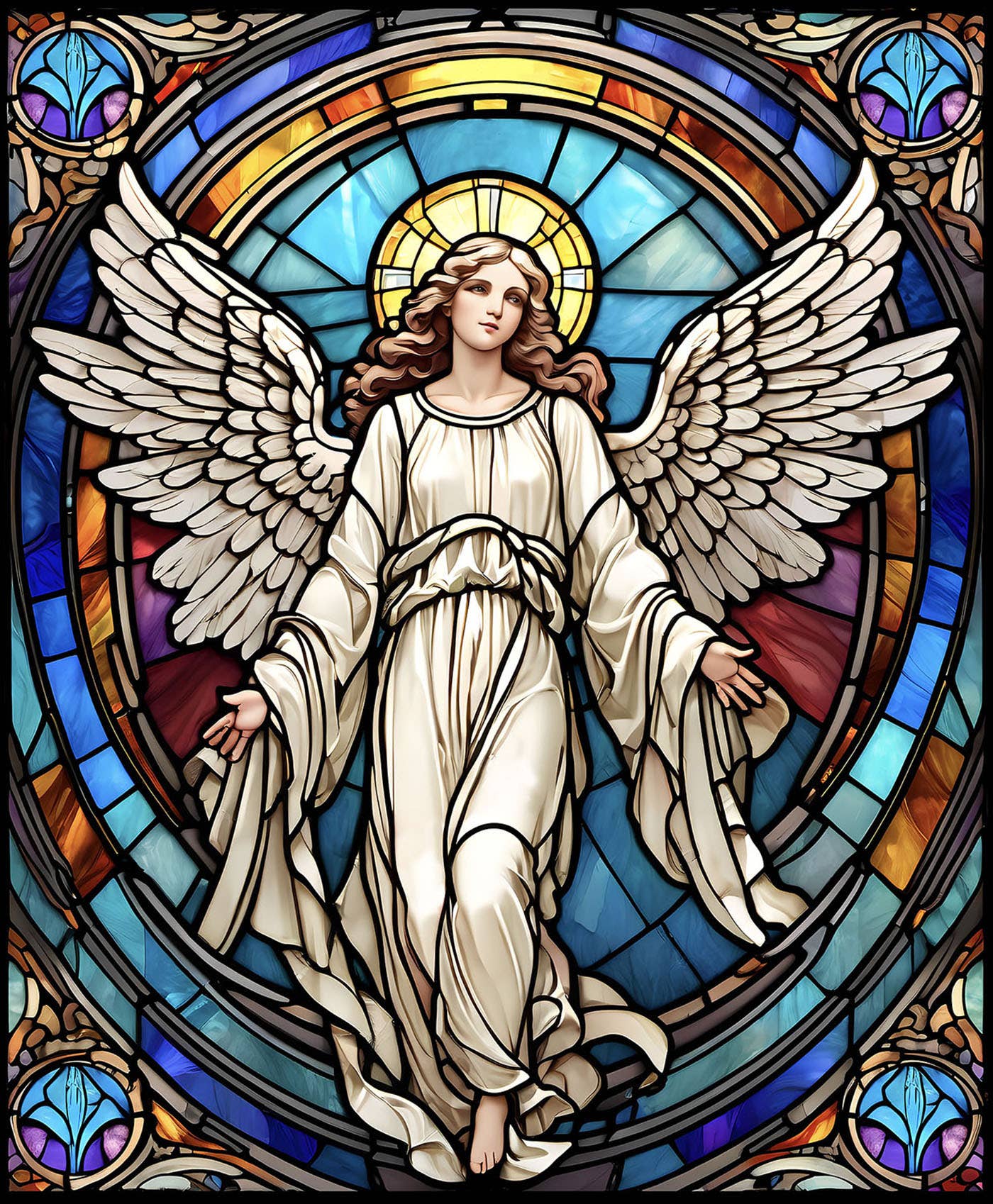 SunsOut - 1324 Stained Glass Angel 1000 pc Puzzle