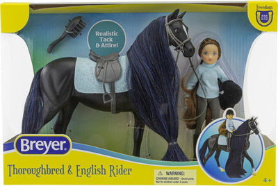 Breyer Horses Freedom Series Horse and English Rider SetJet and Charlette - Thoroughbread and English Rider