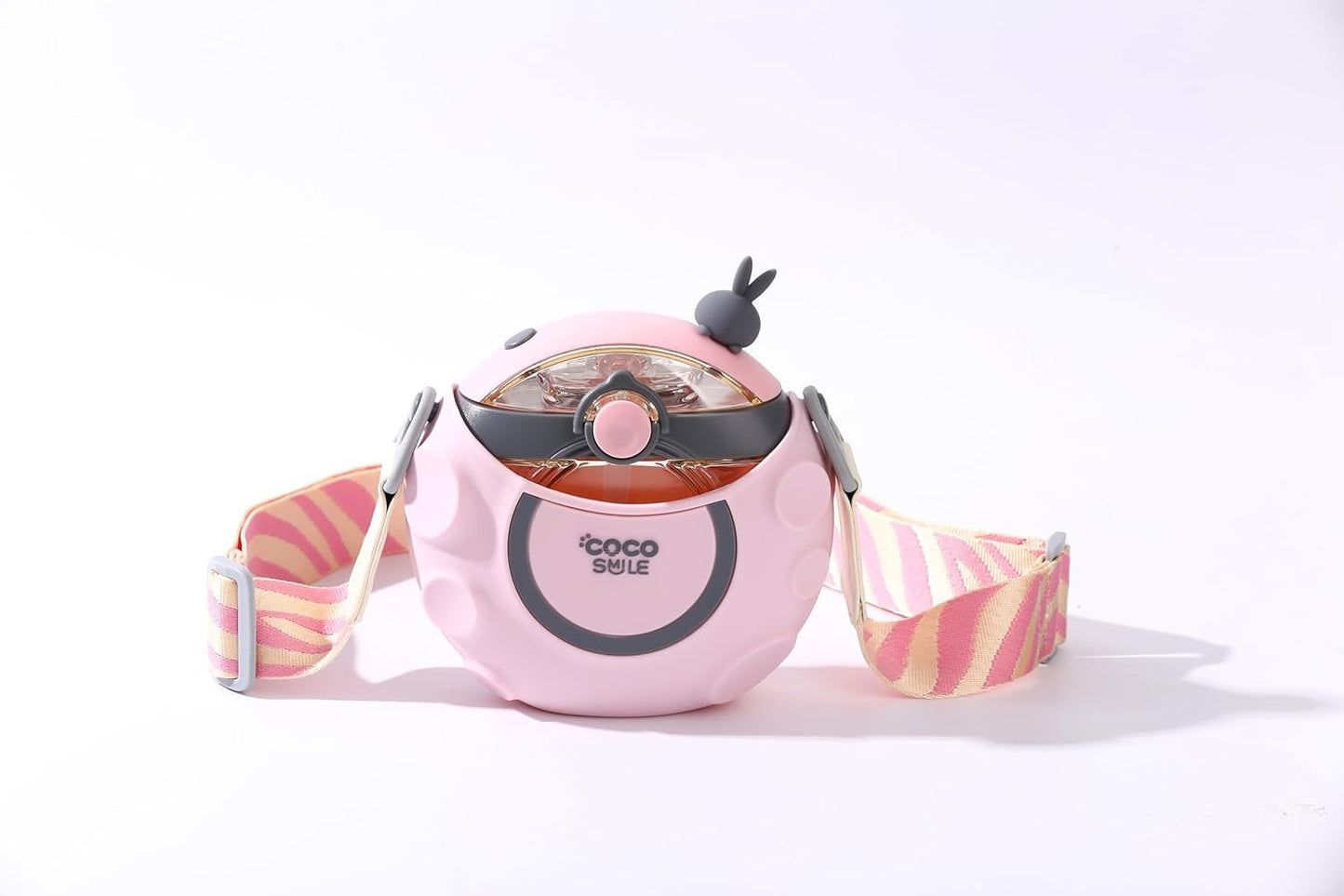 Coco Smile Pink Astronaut Straw Round Bottle