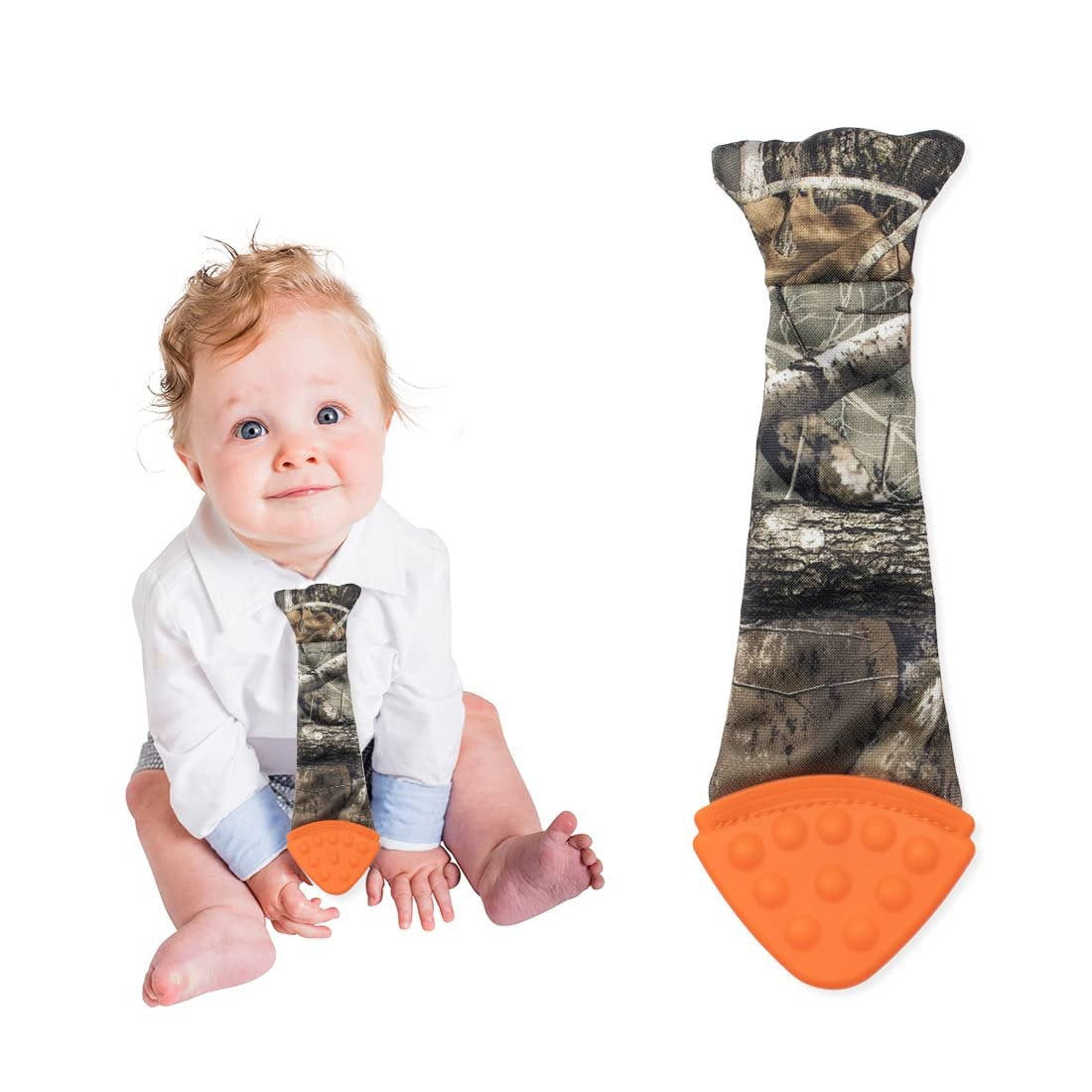 Tasty Tie Baby Teething Tie, 3-in-1 Clip On Baby Tie, Crinkle Toy & Silicone Teether