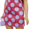 Barbie Fashionista Barbie Fashionistas Doll #171, Curvy, Vitiligo, Long Brunette Hair, Off-shoulder Polka Dot Dress