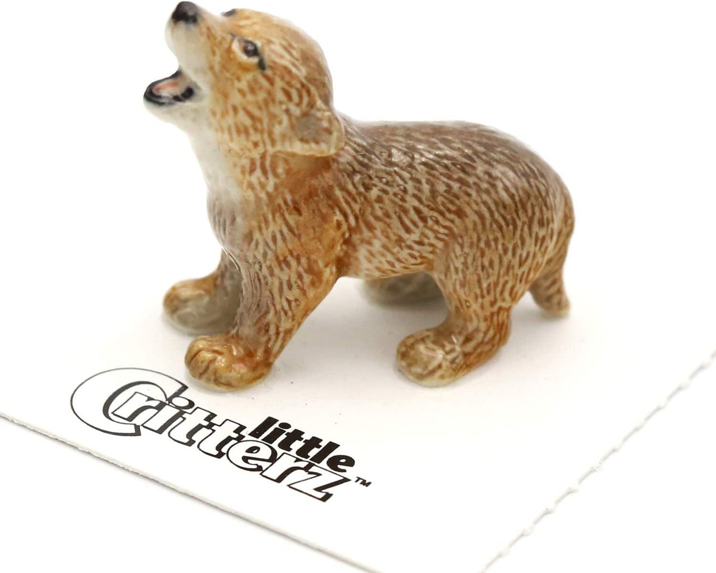 Little Critterz Coyote Pup "Howler" - Decorative Figurine Miniature Porcelain Figurine