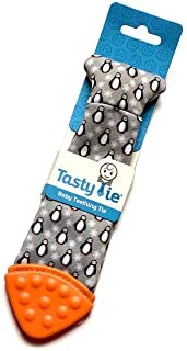 Tasty Tie Baby Teething Tie, 3-in-1 Clip On Baby Tie, Crinkle Toy & Silicone Teether