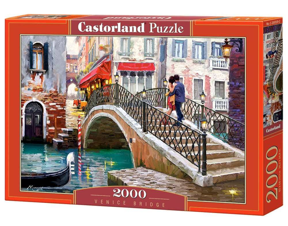 CASTORLAND by Bridge Toys - 2000 Piece Jigsaw Puzzle, Venice Bridge, Venetian canals, Venice Italy Puzzle, Gondola Puzzle, Adult Puzzles, Castorland C-200559-2