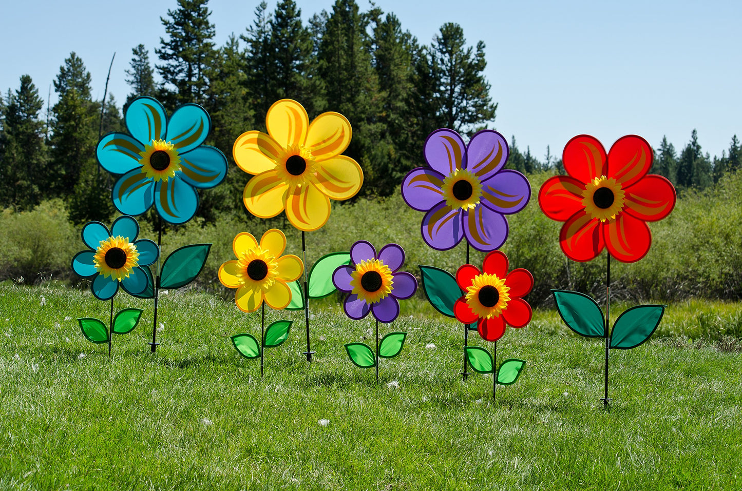 In the Breeze Sunflower Wind Spinner 12" - Red