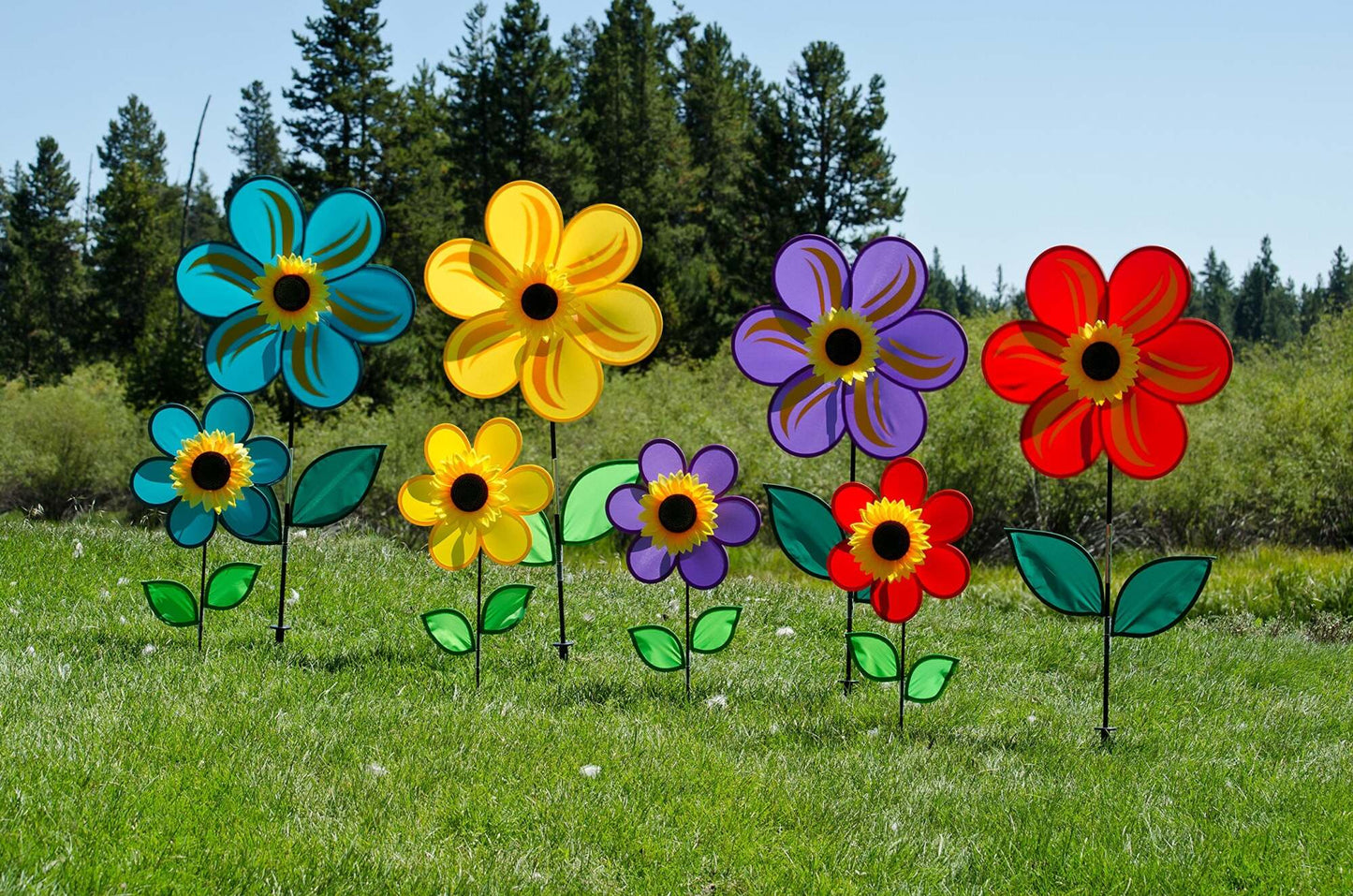 In the Breeze Sunflower Wind Spinner 12" - Red
