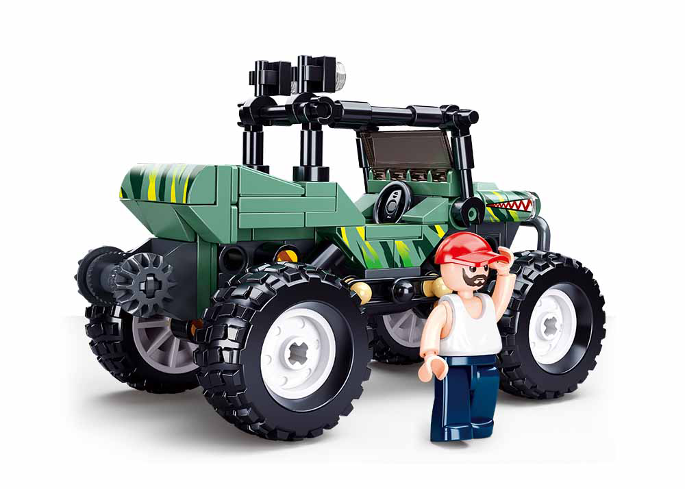 Texas Toy Distribution - Off-Road Green Monster Truck Building Brick Kit (155 pcs)