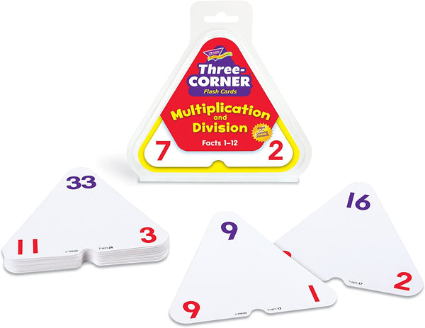 Trend Enterprises Three Corner Flashcards Multiplication and Division