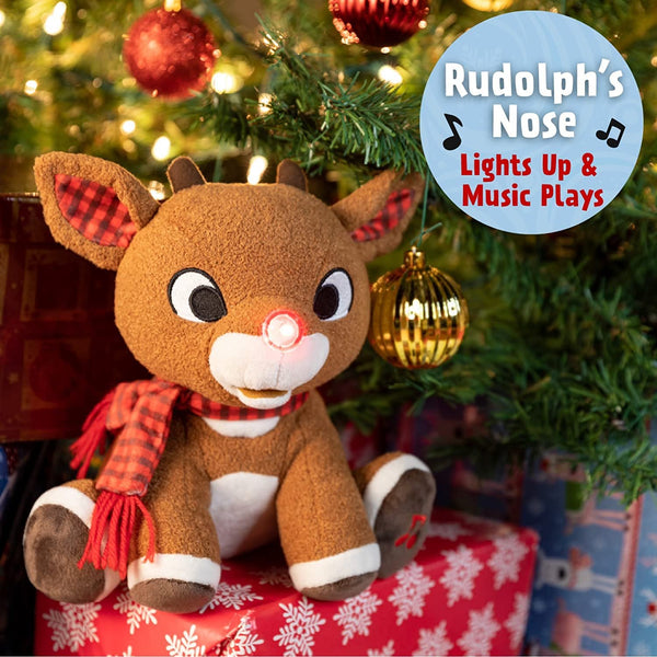 Rudolph the Red Nose Reindeer Plush Toy Lights and Music