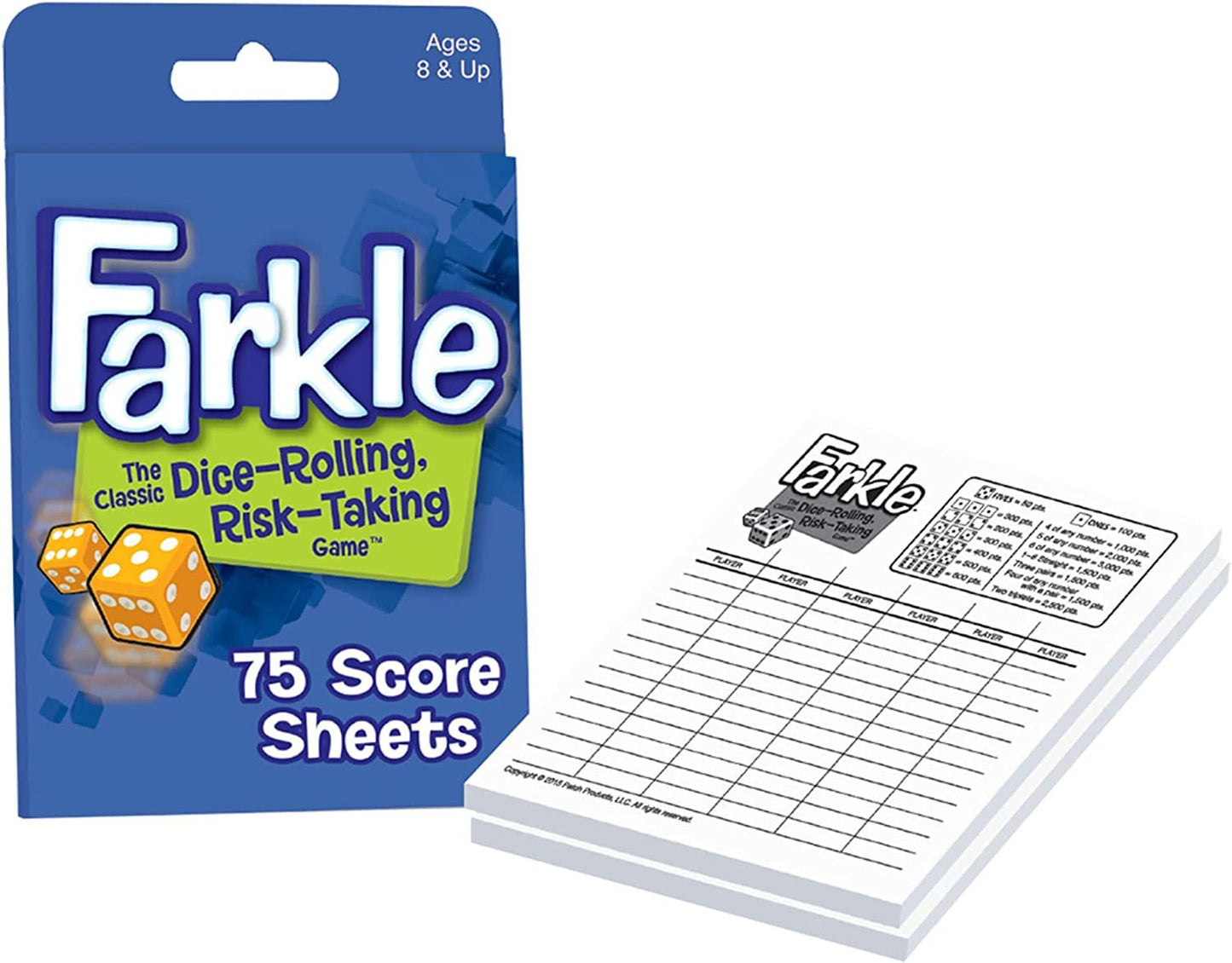 Farkle Dice rolling 75 score sheets