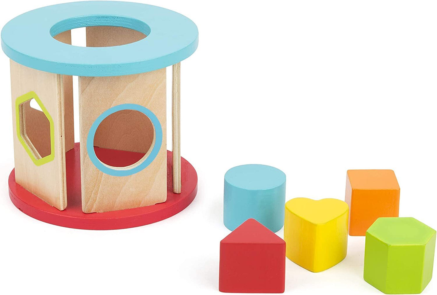 small foot wooden toys Motor Skills Toy Playset Collection with Pull-Along Zebra, Stacking Tower & Shape Sorting