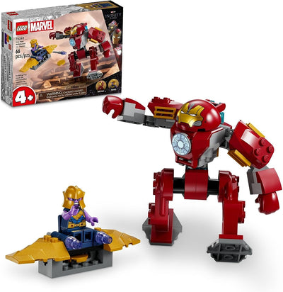 LEGO Marvel Iron Man Hulkbuster vs. Thanos 76263 Building Toy Set with Thanos and Iron Man Figures, Hulkbuster Toy with Posable Mech for Super Hero Battle Action, Fun Marvel Toy for Kids