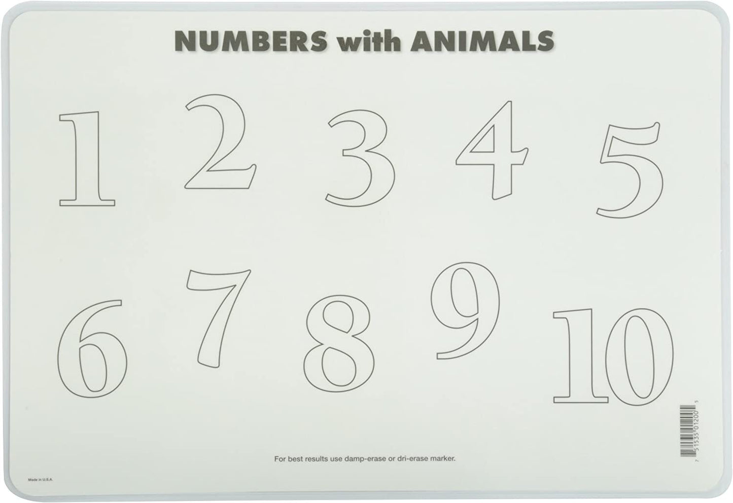 Painless Learning Numbers with Animals Placemat