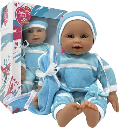 The New York Doll Collection 11" Doll Striped W/ Pacifier Hispanic