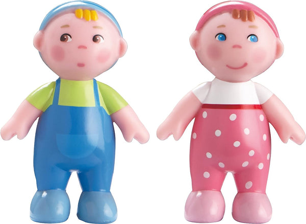 HABA Little Friends Babies Marie & Max - 2.5" Twin Baby Dollhouse Toy Figures (2 Piece Set